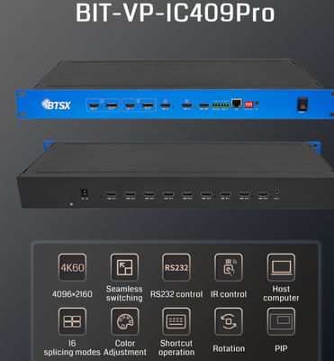 4K60 4 σε 9 εξωτερικός ελεγκτής τοίχου βίντεο επεξεργαστής Seamless Switch PIP Roaming