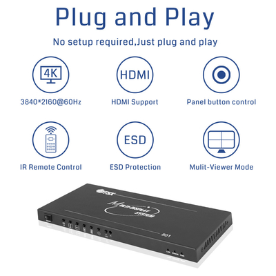 Bitvisus 4K60 8 Εικόνες Πολυθεατής HDMI/DP υπέρυθρο τηλεχειριστή βίντεο