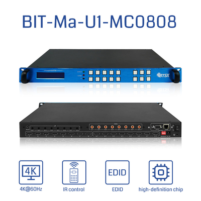 Bitvisus 4K HDMI Matrix Switcher 8x8 8 εισόδους 8 εξόδους με μεταλλικό κέλυφος