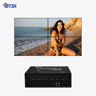 Επεξεργαστής τοίχου βίντεο 4K 1x1 1xN Mx1 για σύντηξη προβολής πολλαπλών καναλιών με 4 εξόδους HDMI