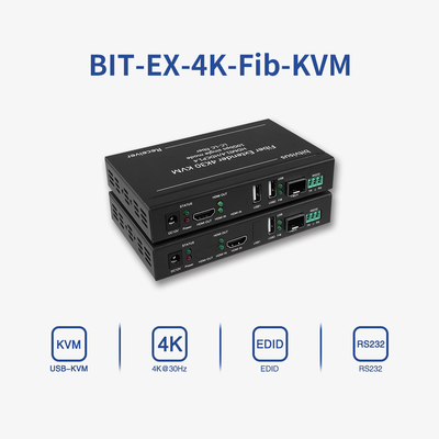 Bitvisus 4k60 Industrial Single Mode 20km LC σε LC KVM Μεταδότης Αποδέκτη HDMI Fiber Extender